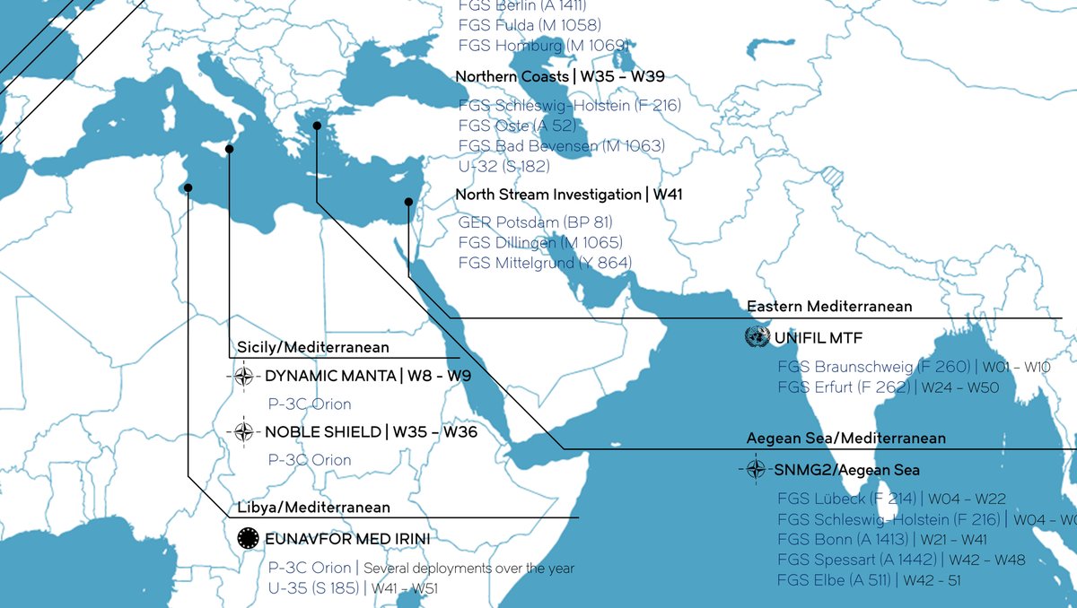 SeapowerSeries's tweet photo. Another glimpse at the #fleettracker world map, which displays all major operations &amp; exercises of the German #Navy from 2022. 
Check out the whole picture at: https://t.co/KuNIwWHvXk https://t.co/x2WbxtoIQw