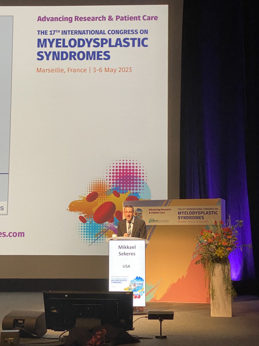 Dr. Mikkael Sekeres from ⁦@SylvesterCancer⁩ speaking on del5q MDS in Marseille at the 17th International Congress on MDS sponsored by ⁦@MDSFoundation⁩ - Great to see our outstanding Sylvester faculty members speaking to international audiences about their expertise!