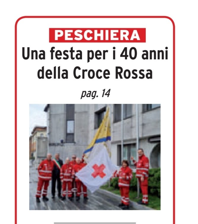 AugustoMoretti6's tweet photo. 📰 Su InFolio in prima pagina la Croce Rossa di Peschiera Borromeo

Felice di aver issato con questi fantastici volontari la loro bandiera in Municipio, in occasione della settimana di festa di questa grande realtà per il Paese e per la nostra città. Auguri per i vostri 40anni! https://t.co/l17pjJUJvQ