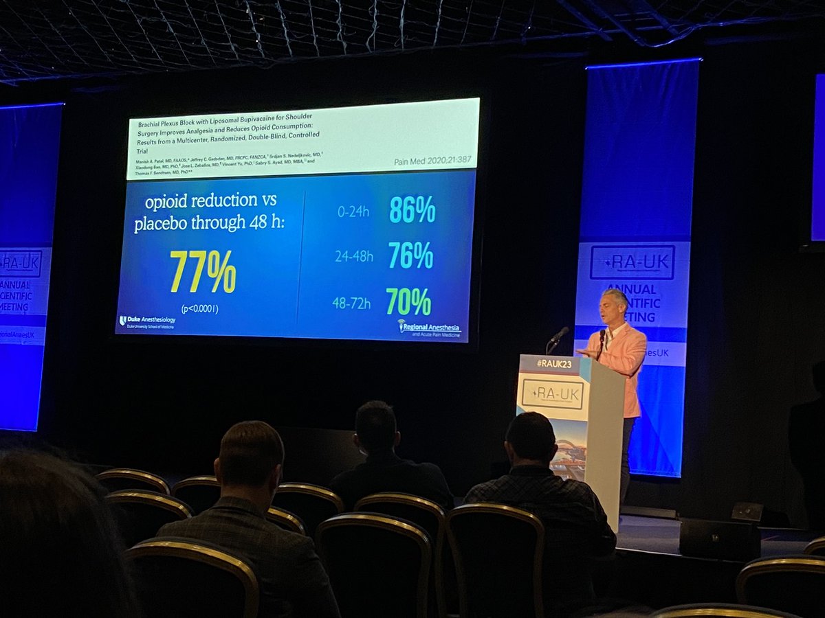 BucksUSGRA's tweet image. Now @jeffgadsden talking on #Exparel 

When compared to placebo it does reduce opioid consumption 

Tips - Admix with plain bupivacaine