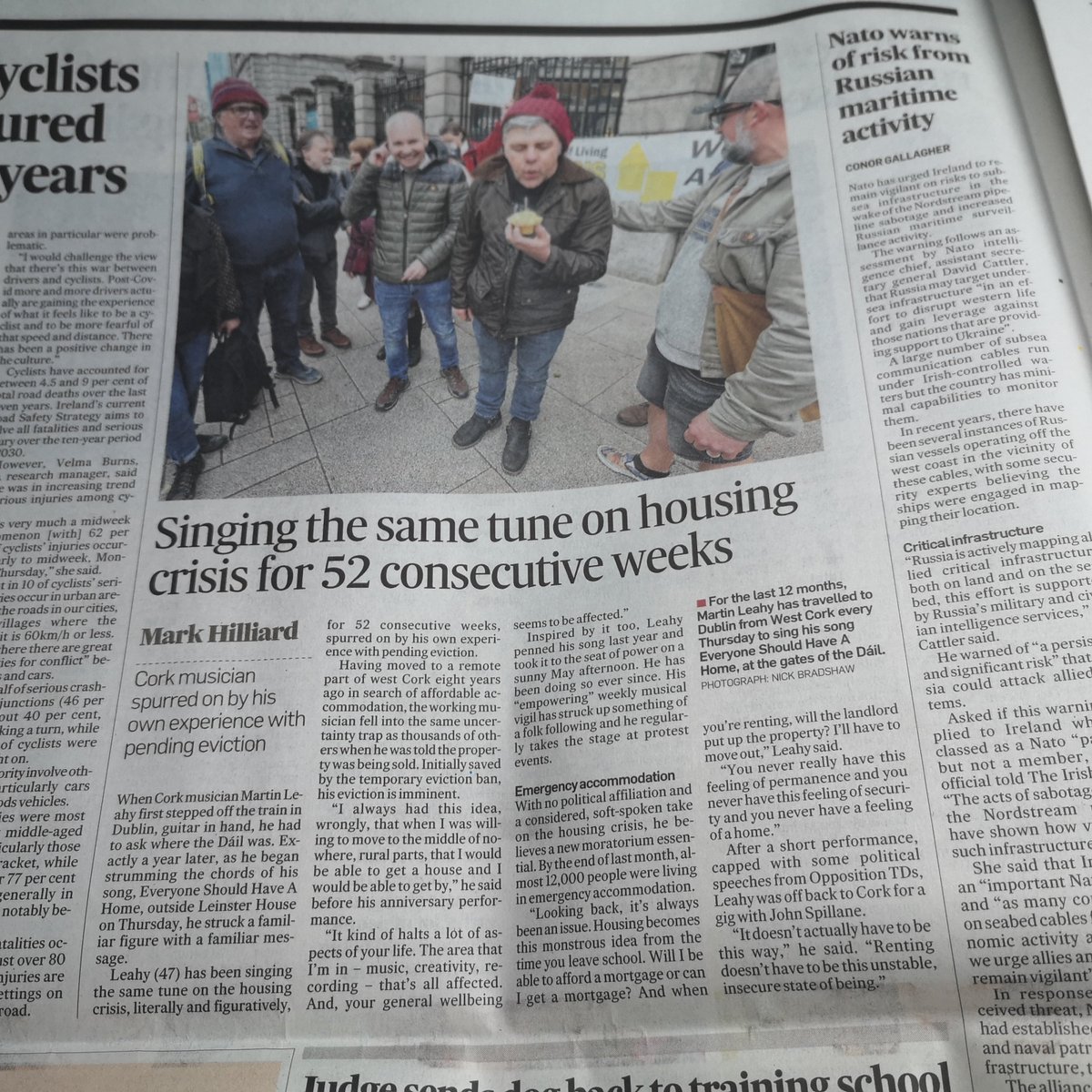 TheNewReview2's tweet photo. I'm in today's @IrishTimes covering my protest yesterday.
#everyoneshouldhaveahome https://t.co/QUi1lM4RaK