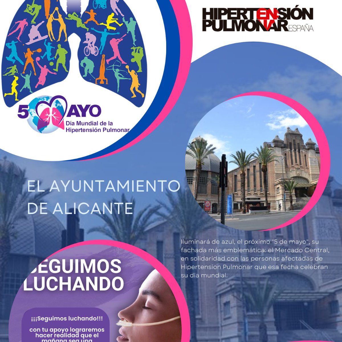HPE_ORG's tweet photo. En el marco del Día Mundial de la Hipertensión Pulmonar 👇

Alicante ilumina de azul la fachada del Mercado Central en solidaridad con las personas afectadas de HP que esa fecha celebran su día mundial.

#InhaleHope #InhaleCourage #HipertensionPulmonar #DiaMundialdelaHP https://t.co/UiAaApbt4Q