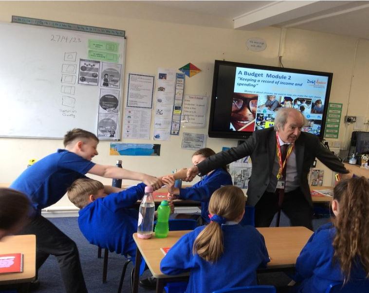 Hazlehurst Primary in Holcombe Brook and Yr 5 class taking part in the budgeting lesson. Very enjoyable session, very enjoyable and the class are fully aware of the importance of emergency money.