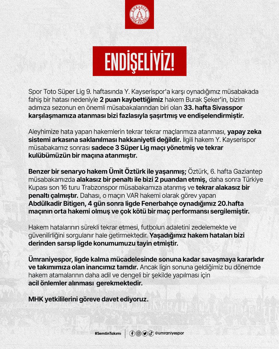 Umraniyespor's tweet photo. ❕Endişeliyiz. https://t.co/VLuuwOJLJY