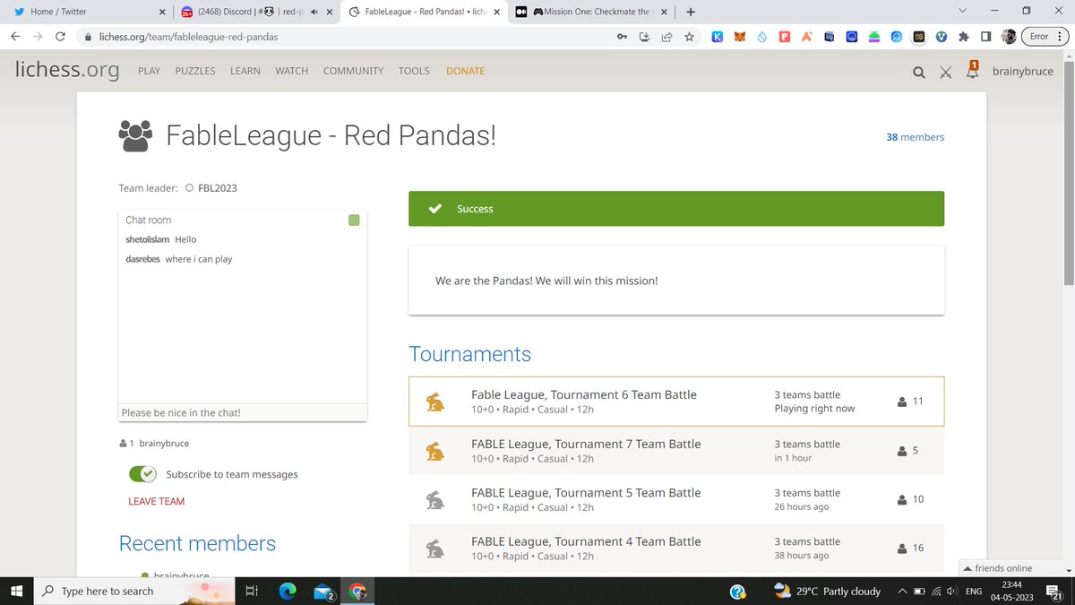 Lucas_hinna's tweet photo. Great experience Testing @FableLeague
Mission 1 Completed ✅
All hail Red Pandas!!! Easy win ❤️
Ready for more games and competition.
For more information check - https://t.co/bWrSGqigV3
#fableleague #Sei https://t.co/MQUYv09uT5
