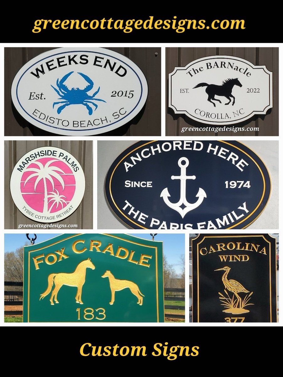 Augusta Aiken Charleston Edisto Island Beaufort 🏝 Custom Signs by greencottagedesigns.com #AikenSC #Edisto #McClellanville #Ellijay