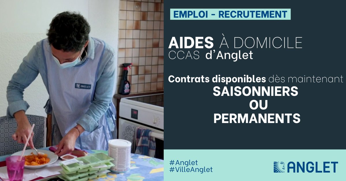👉#Emploi #Recrutement aides à domicile au CCAS #VilleAnglet
➡️Contrats saisonniers (juillet/août ; débutant.e accepté.e) ou permanents disponibles dès maintenant
✅Rémunération motivante
ℹ️bit.ly/42ptlrm
#Anglet @capemploiLPB <a href="/universite_uppa/">Université de Pau et des Pays de l'Adour (UPPA)</a> <a href="/LangloisSo/">Sophie Langlois</a> <a href="/Lagazettefr/">La Gazette des communes</a>