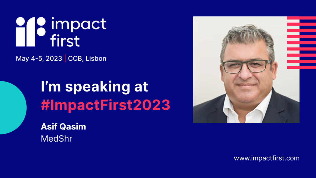medshronline's tweet photo. Our CEO @DrAsifQasim, will be speaking at #ImpactFirst2023 today! He'll discuss MedShr Insights, the Early Warning System, and our Global Health Education programs. Don't miss it. Register now: https://t.co/dfuumazQnk @BAOSystems https://t.co/XSEDe3e5ix