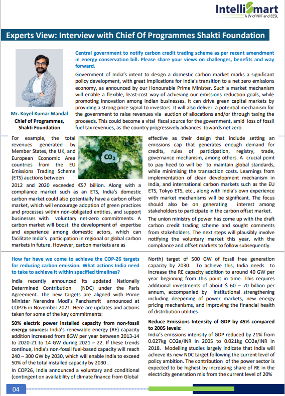 Intelli_Smart's tweet photo. In the expert views section of K-Xchange, we have Mr. Koyel Kumar Mandal, Chief of Programmes, @ShaktiFdn, sharing his views on how India can achieve the COP-26 targets for reducing carbon emission. 

Read the interview - https://t.co/gxJJs9mv6o

#smartmetering #KXchange https://t.co/fwJoZ9jRbM