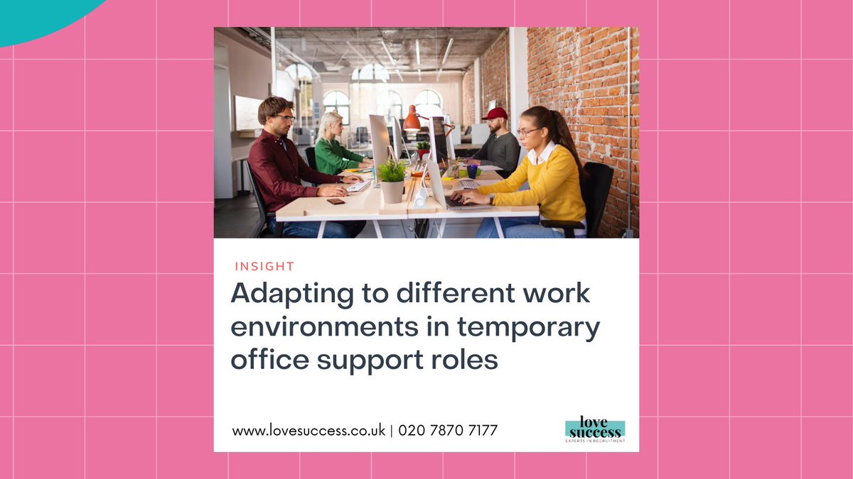 successlondon's tweet photo. How can you adapt to different work environments and thrive in temporary office support roles?
Here are some top Love Success tips to help you make the most of your temping experience π https://t.co/EAU6L6pl6j
#UKJobs #London #Londonjobs #PA #PAskills #workenviroment https://t.co/jA61hYWhAC