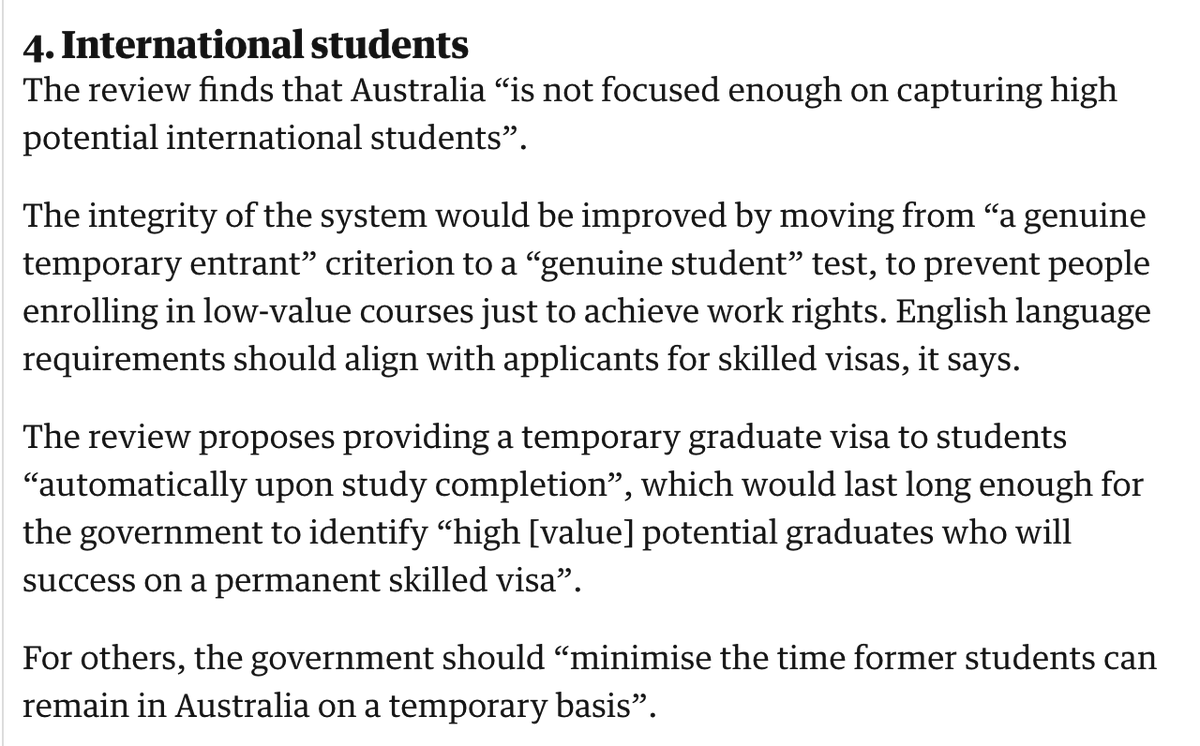 สถานการณ์ไปเรียนต่อออสช่วงนี้ ไม่ค่อยน่าไว้ใจ คาดว่าจะมีการ reform เปลี่ยนกฏกันครั้งใหญ่ - พวก WAH หรือนักเรียนภาษา-เรียนต่อ น่าจะโดนหนักเลย เหมือนเค้าประนามกลายๆว่านักเรียนต่างชาติตอนนี้ที่อยู่ยังไม่ 'potential' เท่าไหร่ เน้นลงคอร์สถูกๆ และหางานทำมากกว่า, ต้องจับตาดูกันต่อ