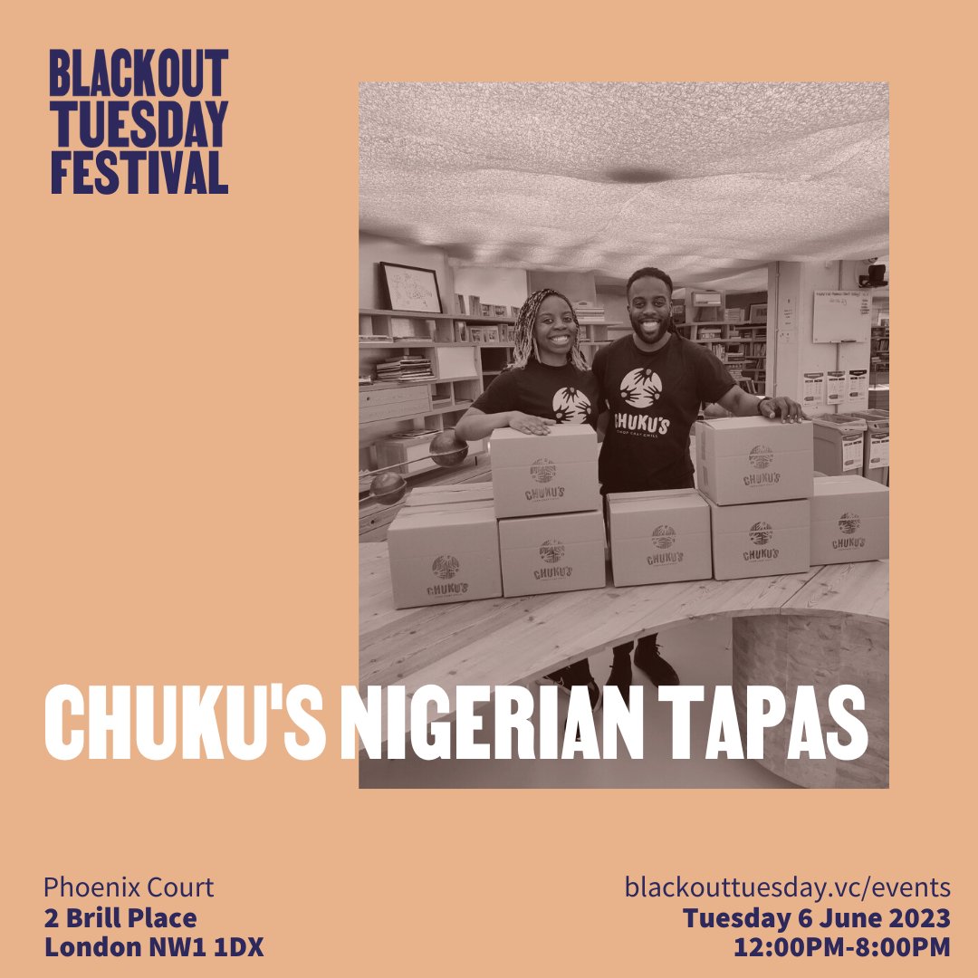 🗣️Blackout Tuesday Festival Announcement 🗣️

Get your taste buds ready because we’re excited to bring <a href="/chukusLDN/">Chuku's</a>  to the Blackout Tuesday Festival!  🍽 Based in North London, CHUKU’S is the world’s first Nigerian Tapas restaurant.