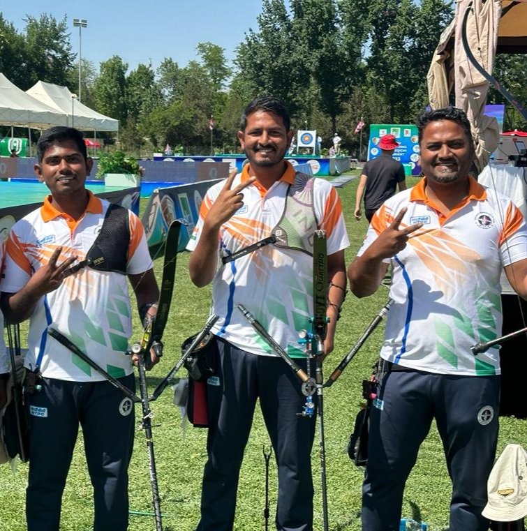 7th 🏅 Medal for INDIA in #AsiaCup #stage 2 #Tashkent #Uzbekistan 

🇮🇳's Recurve trio - #Jayantatalukdar, #MrinalChauhan and #Tuahar B. Shelke defeated China 🇨🇳 in final (🇮🇳5-1🇨🇳) to claim🥇Gold Medal.

Congratulations to #TeamIndia🇮🇳