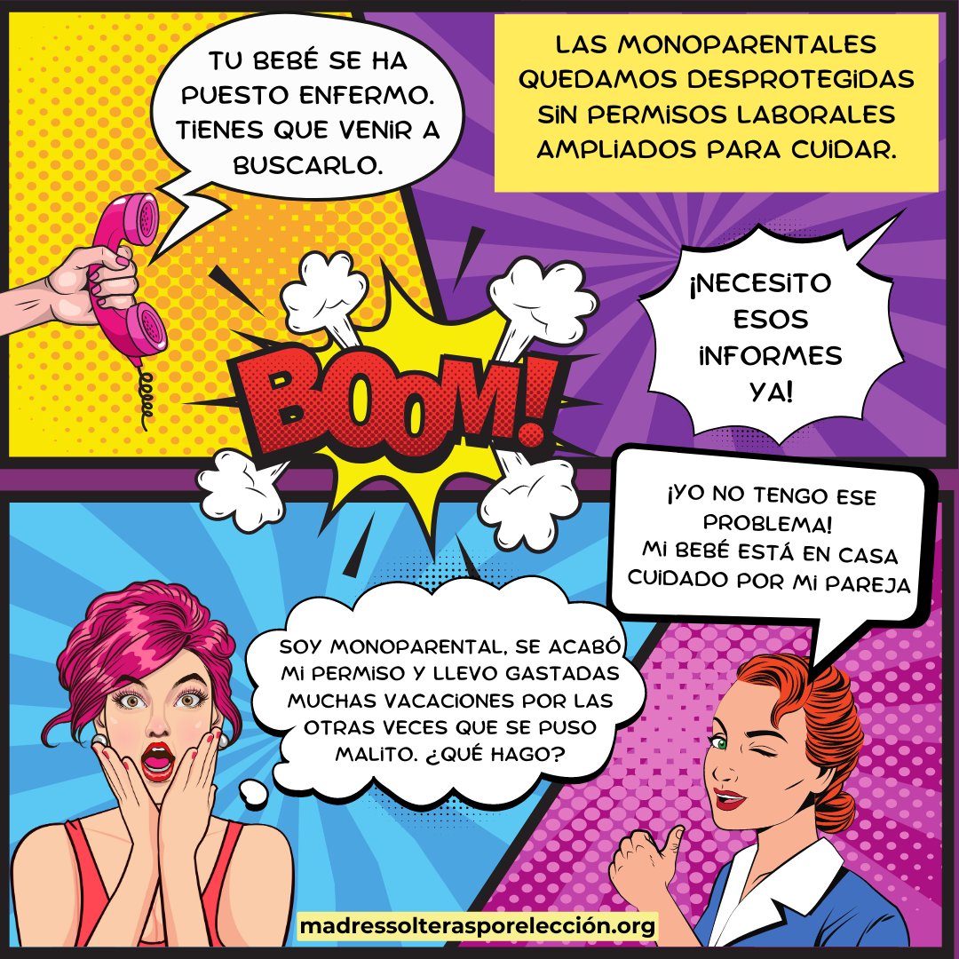 🗓️Hoy reivindicamos que...
El 80% de las #familiasmonoparentales tiene al frente a una mujer.
Mujeres que quedamos desprotegidas laboralmente y en desventaja sin permisos laborales ampliados para cuidar. #DíadelaMadre #CuidadosEnIgualdad
