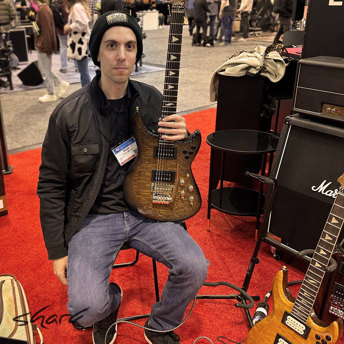 Great having Amar Alhoch visit our stand at #NAMM2023. We appreciate your time and interest in our work. Thank you 🤘

#GuitarV2 #cemkoksal #sharkelectricguitars #anaheim #limitlesscustomization #NAMMShow2023 #sharkexperience #SharkGuitars #sharkattackbody