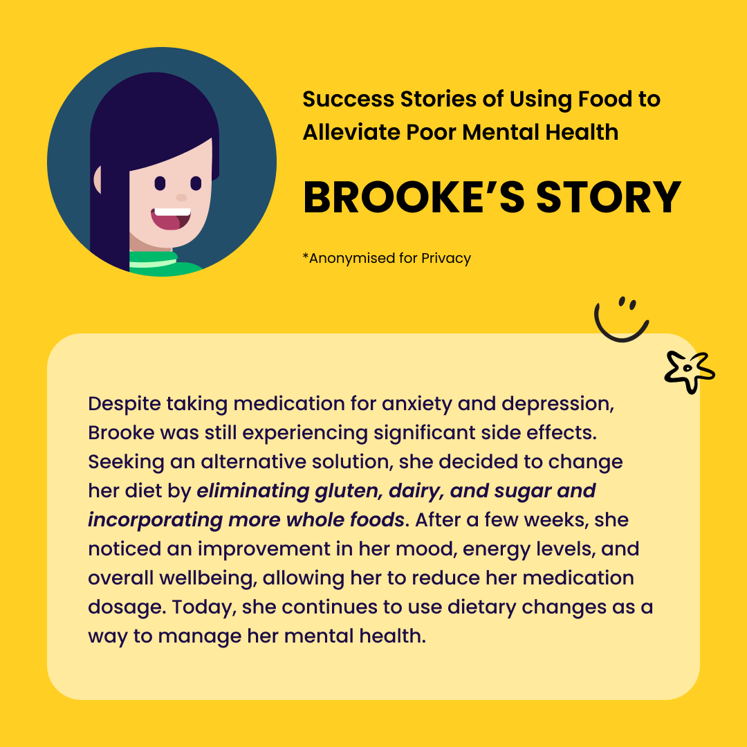 Brooke's story is a reminder that sometimes the best medicine can be found on our plates 🍽️🧠 

#NutritionForMentalHealth #HealthyMindHealthyBody #FoodasMedicine #MentalHealthAwareness #NutritionalPsychiatry #TheHappyPlate #WellnessJourney #Testimonial #FoodandMood