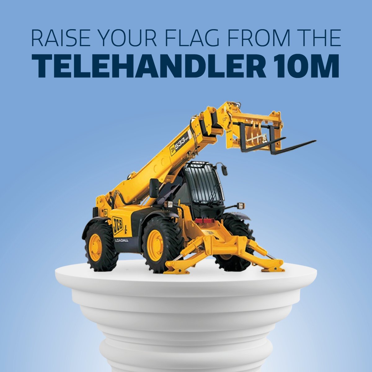 The next addition to #TheHireman's set of treasured products is the #Telehandler 10m 💎 This machine has CLASS LEADING amounts of torque to make it perfect for all terrains as well as a forward reach of 3.7m 🤩 Discover more of its features today: ow.ly/ytSR50OgzfS