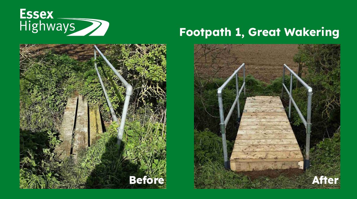 It's #FootbridgeFriday! Take a look at this newly installed footbridge on Footpath 1 #GreatWakering. We also installed a new waymarker post at the location. 

If you come across something on one of our PRoW routes that needs a repair, tell us at: bit.ly/EHtell-us