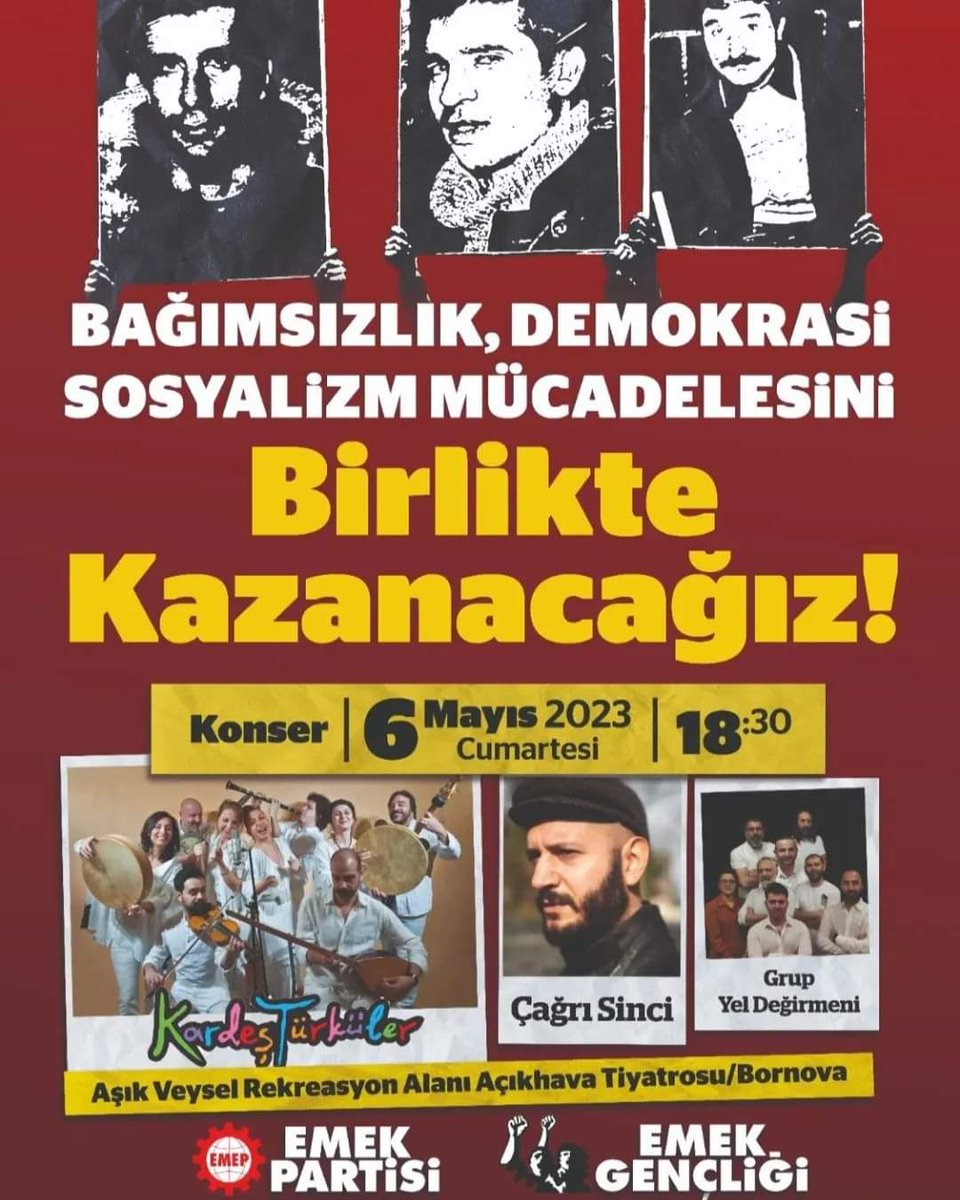 grupsolyanim's tweet photo. Bu anlamlı etkinlinliğin sunuculuğunu yapma onuru bize verildi.6 Mayıs Cumartesi(Yarın) Akşamı Tüm Dostları Bornova Aşık Veysel Açıkhava Tiyatrosu Sahnesi'ne bekliyoruz.#DenizYusufHüseyin #DenizlerinYolunda #DenizlereÇıkarSokaklar https://t.co/aVQNwSZFIV