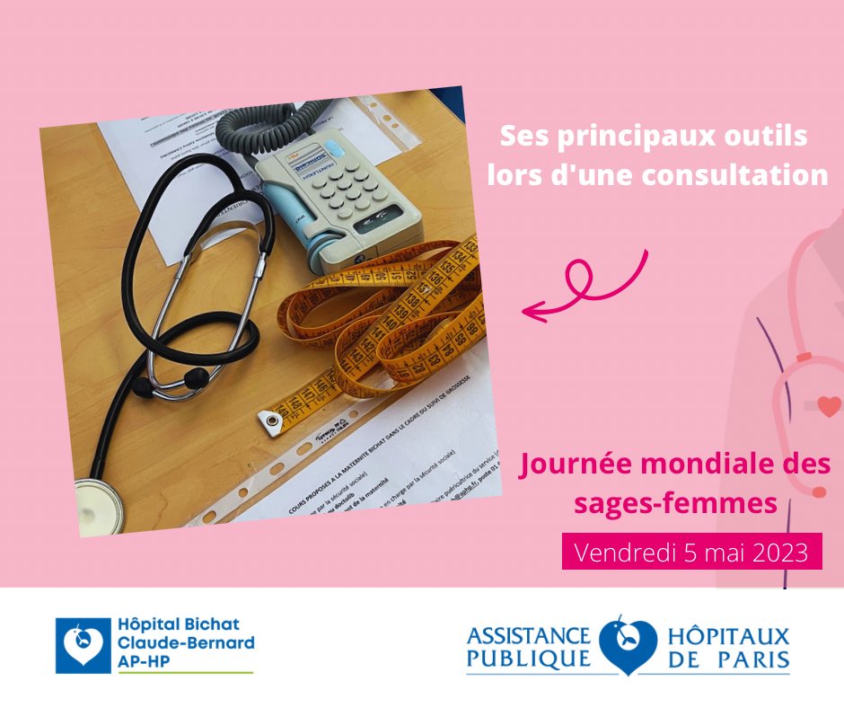 [#sagesfemmes] En ce vendredi 5 mai 2023, nous rendons hommage au métier de sage-femme 💕 📣 Découvrez le témoignage de Caroline, sage-femme au sein de la maternité de l’hôpital Bichat – Claude-Bernard @hopitauxdeparis. Elle nous confie son parcours durant 2️⃣0️⃣ ans à la maternité