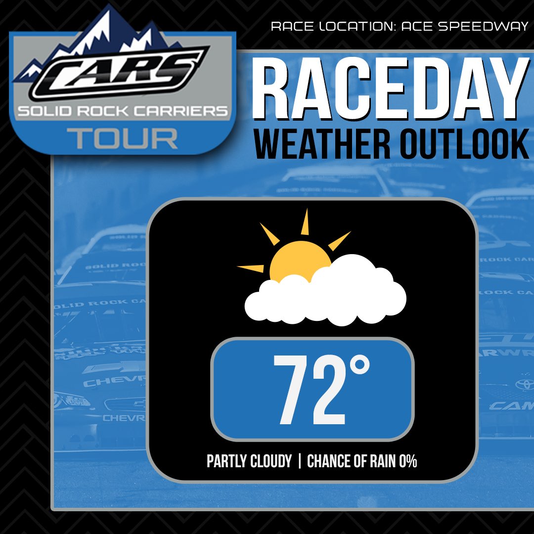 CARSTour's tweet photo. Race day weather! 🤩 

#AcceleratedGraphics315 | #CARSTour https://t.co/xkes0bNYmr