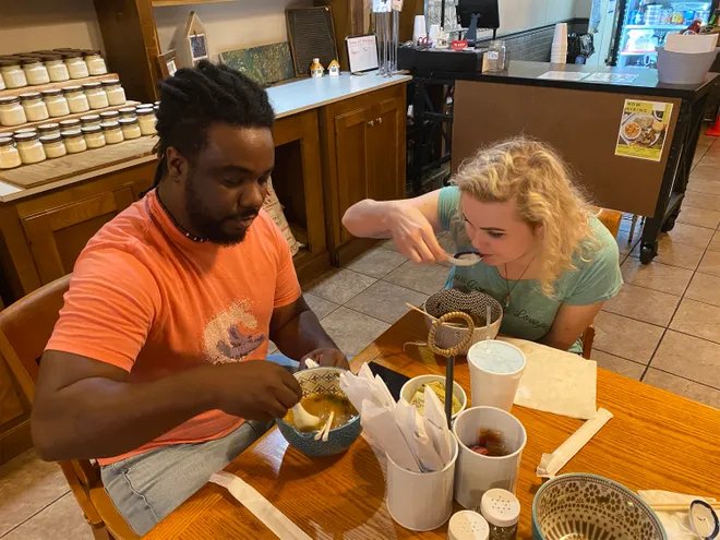 I85Cyber's tweet photo. - @I85Cyber community stewards-#powercouple: @rawtanic(#JeremiahIsaiah) &amp; @skye1099 (#SkyeReVera) both @labs_learn #Accelerator Spring 2021 Cohort members &amp; their foodie startup #ExpressYoNoodle crushing the @CityofMGM Raman scene. For more details visit - https://t.co/L1r08YZ0BR https://t.co/mXYryaiMj1