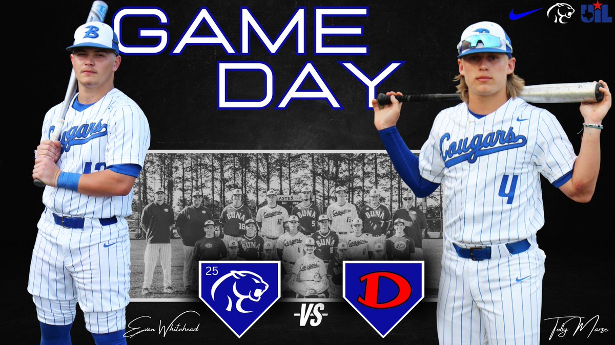 BunaBaseball's tweet photo. 🚨GAME DAY🚨
🆚Diboll Lumberjacks
⌚️4:00 PM
🏟️Jasper High School
It's time Cougar Fans! Be There, Be LOUD, Wear Blue! See you in Jasper! Let's RIDE!
#NoTallies
#CougarNationLetsRide https://t.co/hV4HyCYBfy