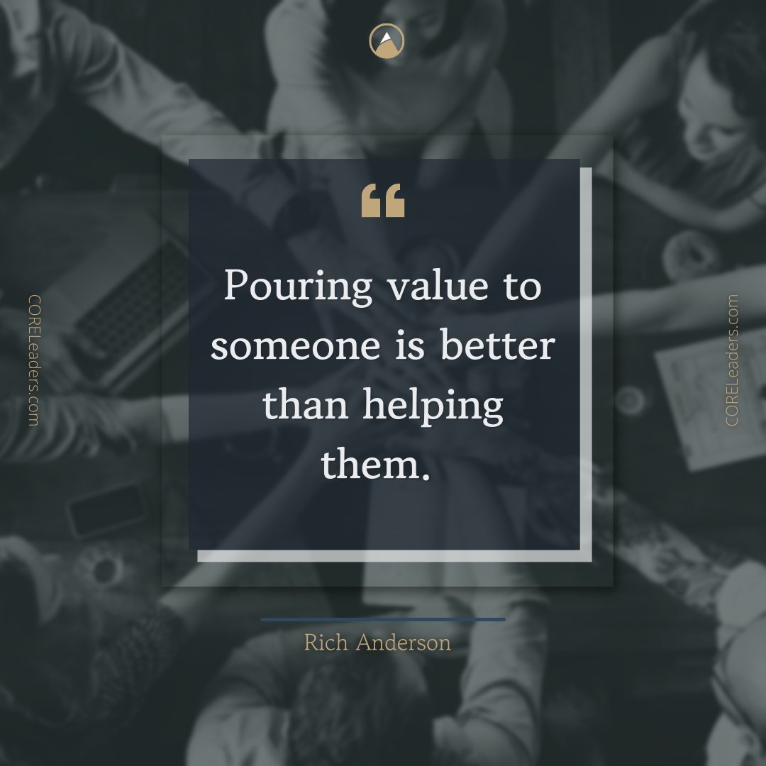 CoreLeadersCoa1's tweet photo. Looking to make a positive impact in someone's life? Offer your knowledge, resources, and feedback, and actively listen to their needs and desires. By pouring value into someone's life, you can help them achieve their goals and create a better future.
 #Coreleaders #RichAnderson https://t.co/JEvwNlRVdY