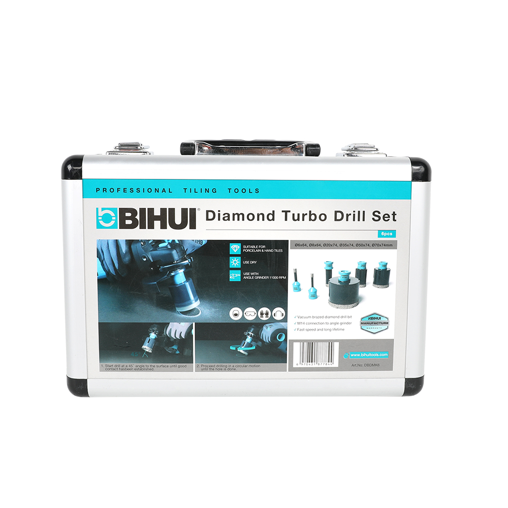 BIHUI - M14 Diamond Hole Saw 6-piece Set!

🔘 Suitable for drilling porcelain, Marble, Granite, and Travertine.

🔘 M14 Thread fits directly onto angle grinders with 11,000rpm.

🔘 Includes: 6, 8, 20, 35, 50 &amp; 70mm hole saws.

#bihui #ceramics #tilers #ceramic #tiletools #drills