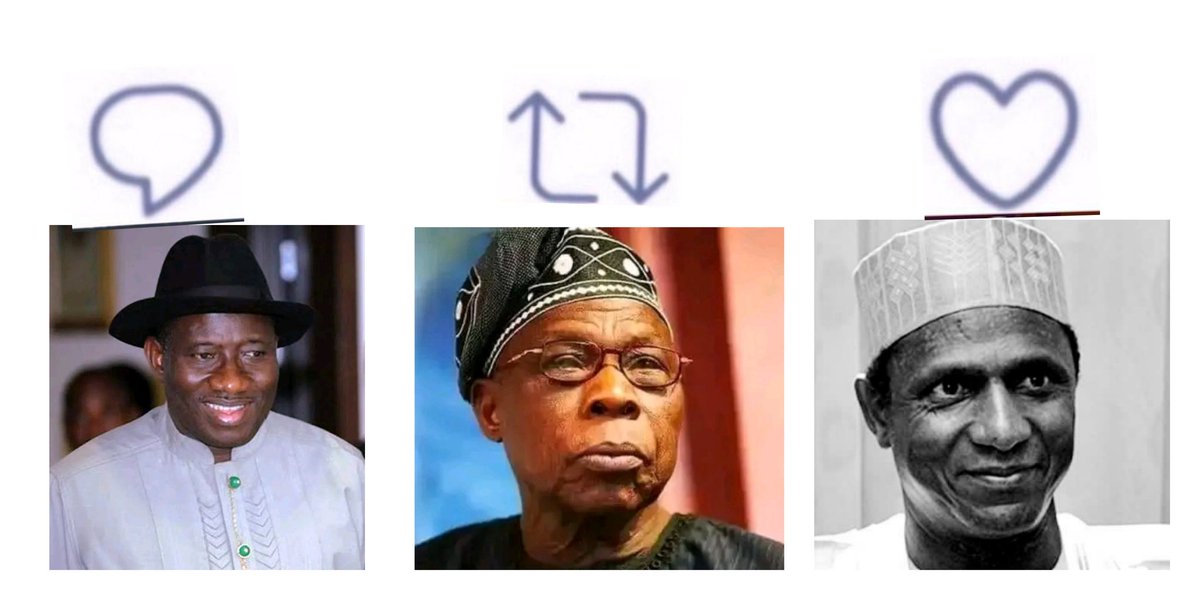The Award of Best President so far in Nigeria History is given to who?

Like For Musa Yaradua
Retweet For Olusegun Obasanjo
Comment For Goodluck

Wike/DSTV/Mimi/Bola Tinubu/Asiwaju/Egbeda/Ike Ekweremadu/NNPP/LASU/Opay/NYSC/George Weah/Owerri/Yetunde/United London/Osimhen