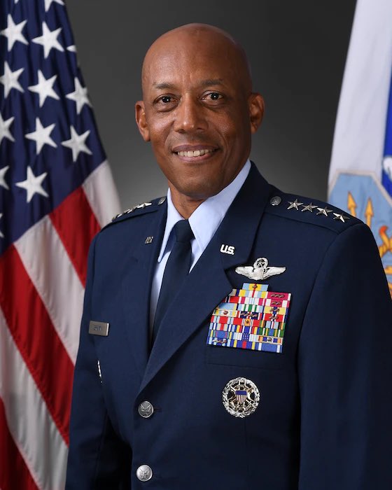 KentRHance's tweet photo. Pres Trump named my friend CQ Brown Jr,Ch of Staff for the Air Force. Pres Biden is set to nominate CQ Brown Jr as chairman of the Joint Chiefs of Staff. Neither President selected someone from West Point/Annapolis. Nope, they found a Texas Tech graduate to run all the military. https://t.co/mt9k1ik0Kr