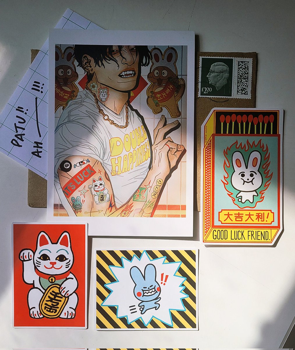 Received this postcard and cute stickers from the lovely friend @completelycathy ♡♡♡ AH ----- ! ! ! thank youuu !