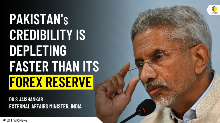 WIONews's tweet photo. On the matter of terrorism, I would say that Pakistan's credibility is depleting faster than even its Forex reserves, says India's external affairs minister @DrSJaishankar

Watch video: https://t.co/uXqw2du7aH

#DrSJaishankar #India #Pakistan #Goa #SCOSummit #SCOGoa https://t.co/DjTLRty2p0