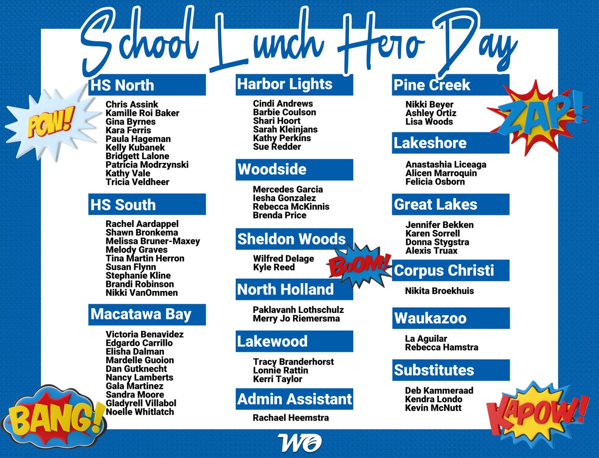 Happy #SchoolLunchHeroDay! We have over 60 members of WO Food Service <a href="/wofdsvc/">WO Food Service</a> who are heroes every day by making sure no child in our district goes hungry. Thank you for everything that you do to make WO go!

#WeareOne
#GoWO