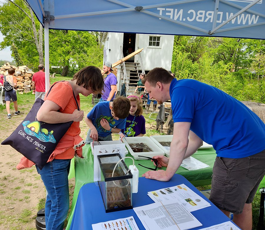 DRBC1961's tweet photo. Happy #PhotoFriday! Enjoy these pics from last month's @LambertvilleCC's #ShadFest! We were happy to be a part of the 40th Anniversary Celebration of Fish, Art, Food & Fun! Staff tabled along the #DelawareRiver & taught about the critters found below the surface.
#FlashbackFriday https://t.co/YITsizg4au