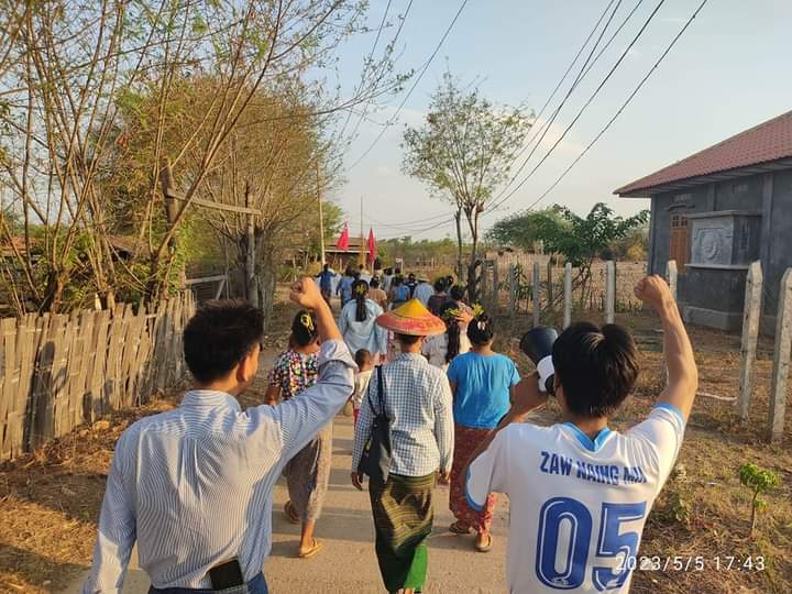 Pro-democracy residents in Letpadaungtaung area of Sagaing Region took to the streets on May 5, to continue protesting against the murderous military regime.

#HelpMyanmarIDPs
#2023May5Coup
#WhatsHappeningInMyanmar