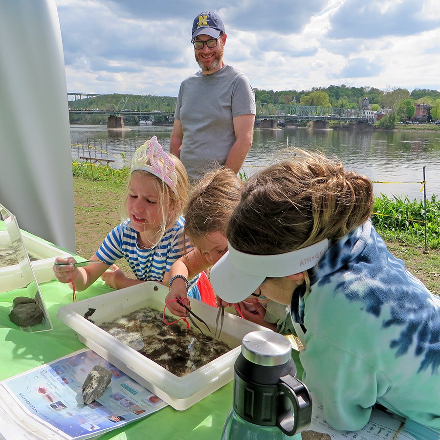 DRBC1961's tweet photo. Happy #PhotoFriday! Enjoy these pics from last month's @LambertvilleCC's #ShadFest! We were happy to be a part of the 40th Anniversary Celebration of Fish, Art, Food & Fun! Staff tabled along the #DelawareRiver & taught about the critters found below the surface.
#FlashbackFriday https://t.co/YITsizg4au