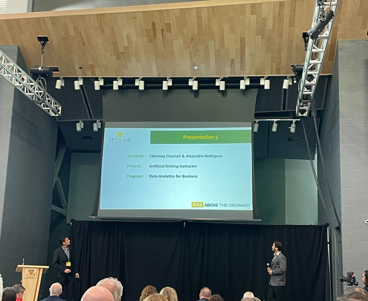 IWE’s #WERTS through <a href="/OVINhub/">OVINhub</a> is happy to partner &amp; attend <a href="/StClairCollege/">St. Clair College</a>, Ford Innovation Showcase today. Participants are receiving inspirational remarks from local talent on thinking big &amp; working hard along with student professionals presenting their innovative projects.