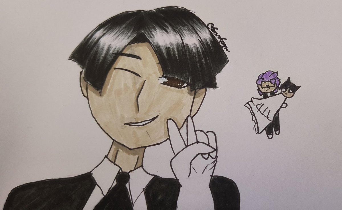 (a bit late but here's) DAY 4 - wedding
(featuring the worst marker color in existence) 

#baroasoryuuweek2023 #dgs #tgaa #大逆転裁判 #thegreataceattorney