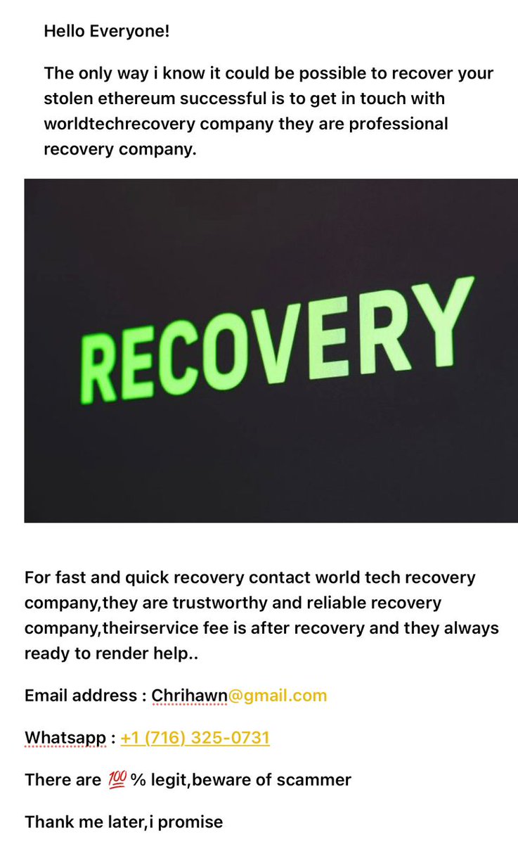 HenryJanes13's tweet photo. so grateful to this person who helped me recovery back all my funds https://t.co/QSicRpm2ys