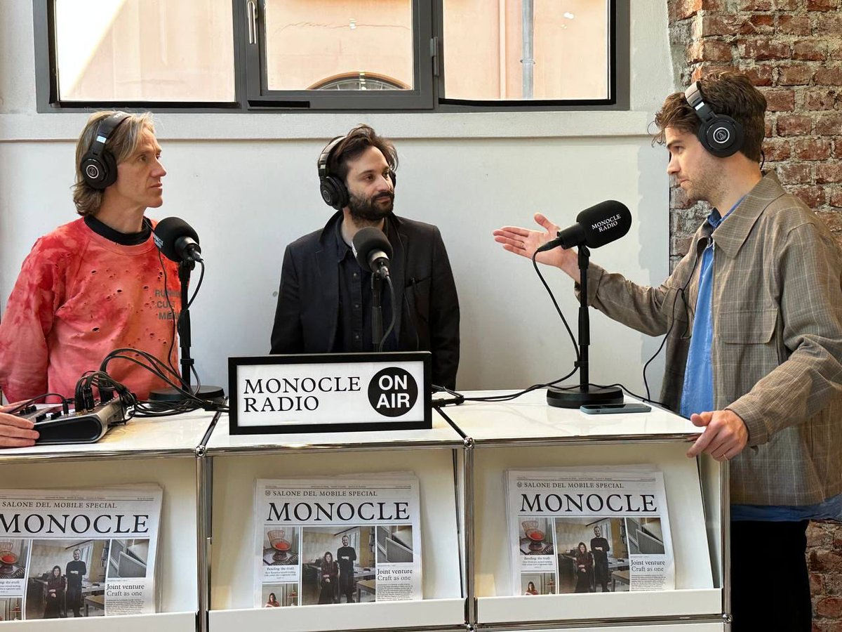 Thank you @nicmonisse and @Monocle24 for hosting @iancr and I during Milan Design Week. 
We're talking @MacTuitui 's navette, craft, design, generative art, bridging communities etc. Tune in from 31'24! 
monocle.com/radio/shows/th…
photo credits: @chriscantino