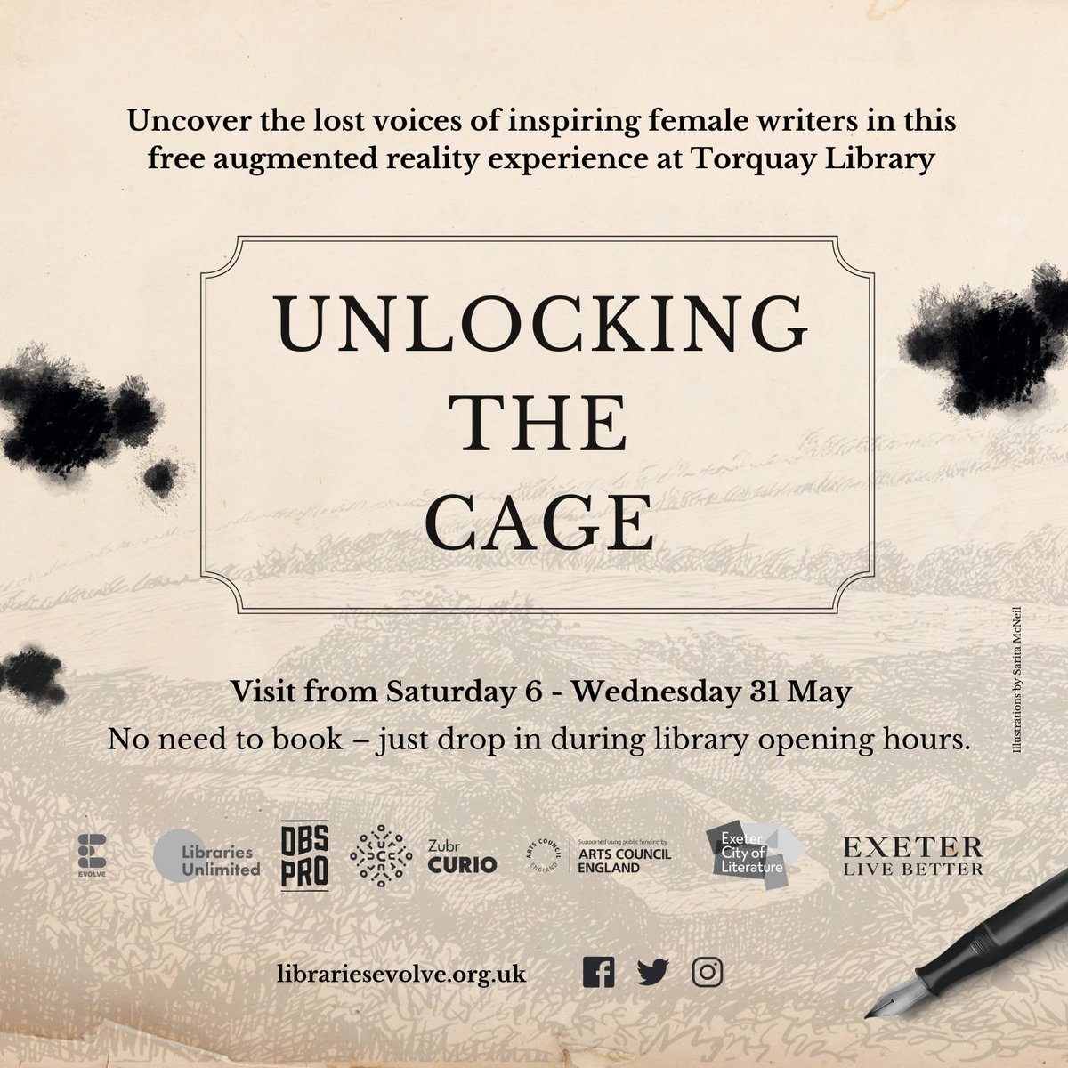 TORQUAY!🚨 Watch the captivating stories of female writers be brought to life before your very eyes at our augmented reality installation, Unlocking the Cage👀 Visiting @TorquayLib from Saturday 6th May - Wednesday 31st May. Find out more: librariesevolve.org.uk/events/unlocki…