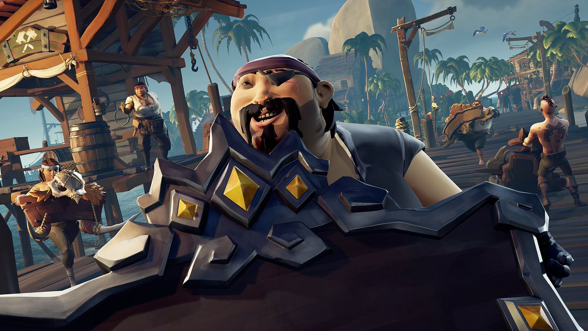 SeaOfThieves's tweet photo. Calling all Pirate Captains! June will see changes come to Captaincy, including rebalanced Milestones, cheaper Trinkets and a Gilded Sovereign Captain's Table for those of high enough standing. Learn more in this update from Lead Designer Shelley Preston: https://t.co/maVRKhSI3I https://t.co/uaLsS5cjYI