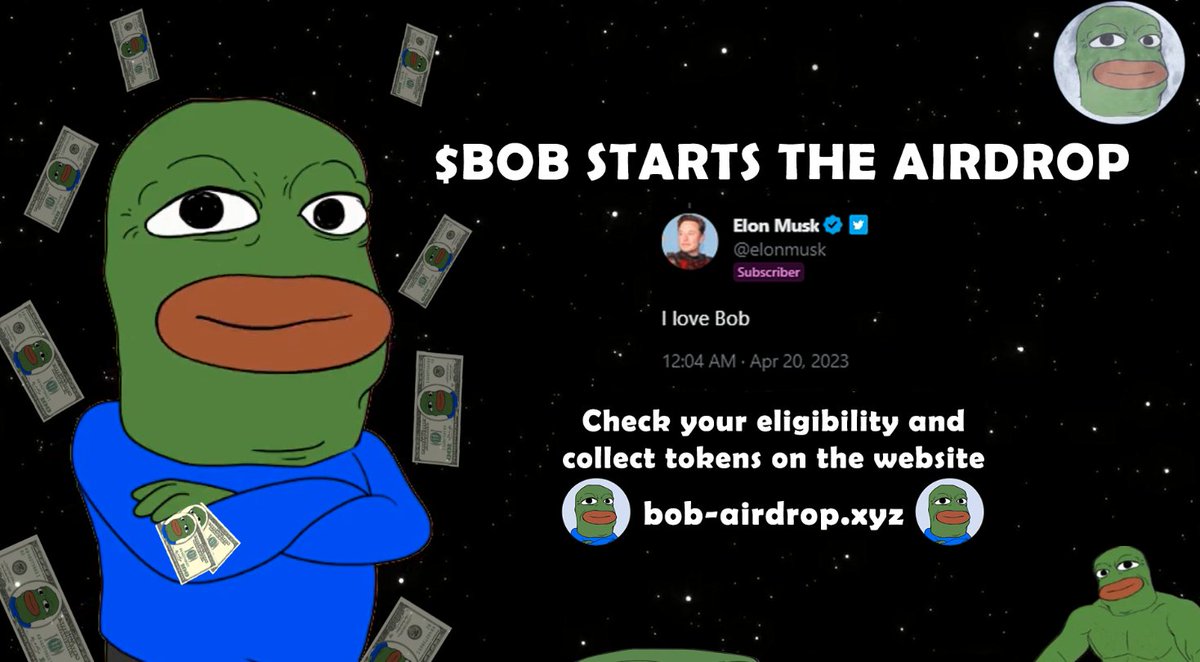 doghouseeth's tweet photo. Hey guys! Did u see that BOB is running a crazy #Airdrop for its pool and non pool participants!!!! May be very HUGE! 

Go connect to check if you are eligible for $BOB tokens at:
🔗https://t.co/errKeUSIzR

BOB is 120% up in 24 hrs at the moment! Check coinmarketcap

#pepe $PEPE $BOB $SUI $MULN #Floki $REKT $MUSK $TURBO $BOBO $AAPL #memecoins $TSLA $MONG $PHUB $FRC $BTC $SPY $ETH $DOGE $WOJAK $AMD $ETH $AIDOGE
