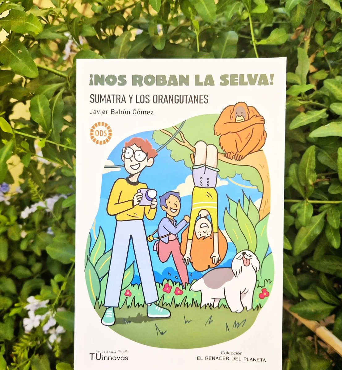 #librodeldía. Ada, Dani y Lara, acompañados por Baco y Gea, cuentan con un teletransportador. Siempre que lo usan encuentran situaciones complicadas para el planeta y sus habitantes. #ODS #LIJ <a href="/javierbahon_/">Javier Bahón</a> <a href="/MJosGilDelgado/">Mª José Gil-Delgado</a>