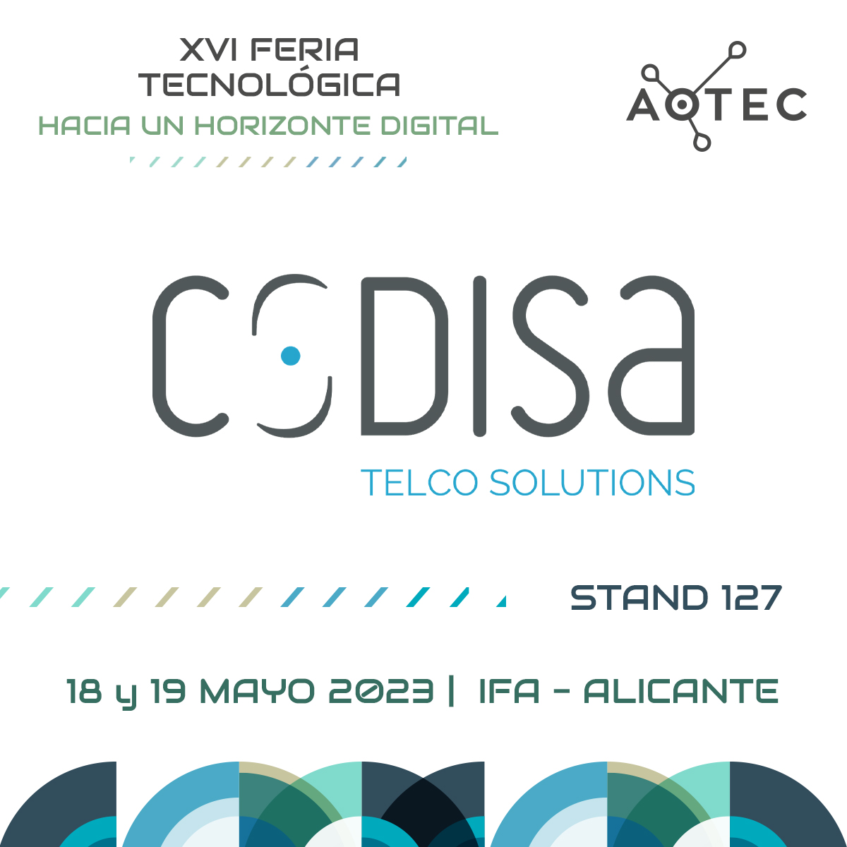 AOTEC (@aotec_es) on Twitter photo ¡Confirmado! <a href="/codisats/">Codisa Telco Solutions</a> es uno de los expositores de nuestra XVI Feria Tecnológica AOTEC.
En <a href="/codisats/">Codisa Telco Solutions</a> cuentan con un equipo de ingenieros y técnicos especializados, con más de 15 años de experiencia en consultoría, diseño y mantenimiento de redes de operador. ¡Confirmado! <a href="/codisats/">Codisa Telco Solutions</a> es uno de los expositores de nuestra XVI Feria Tecnológica AOTEC.
En <a href="/codisats/">Codisa Telco Solutions</a> cuentan con un equipo de ingenieros y técnicos especializados, con más de 15 años de experiencia en consultoría, diseño y mantenimiento de redes de operador.