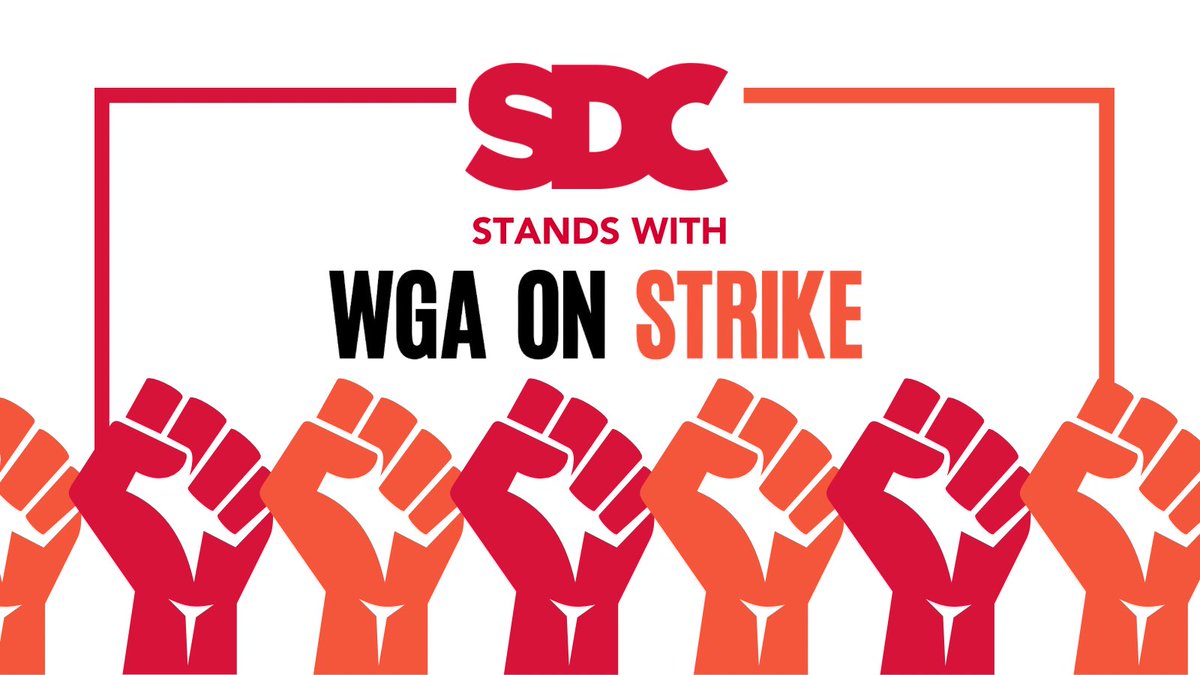 SDC stands in solidarity with our union kin <a href="/WGAWest/">Writers Guild of America West</a> &amp; <a href="/WGAEast/">Writers Guild of America East</a> ✊ Visit the link in our bio for more information on how to support the #WGAStrike #UnionProud #WGAstrong