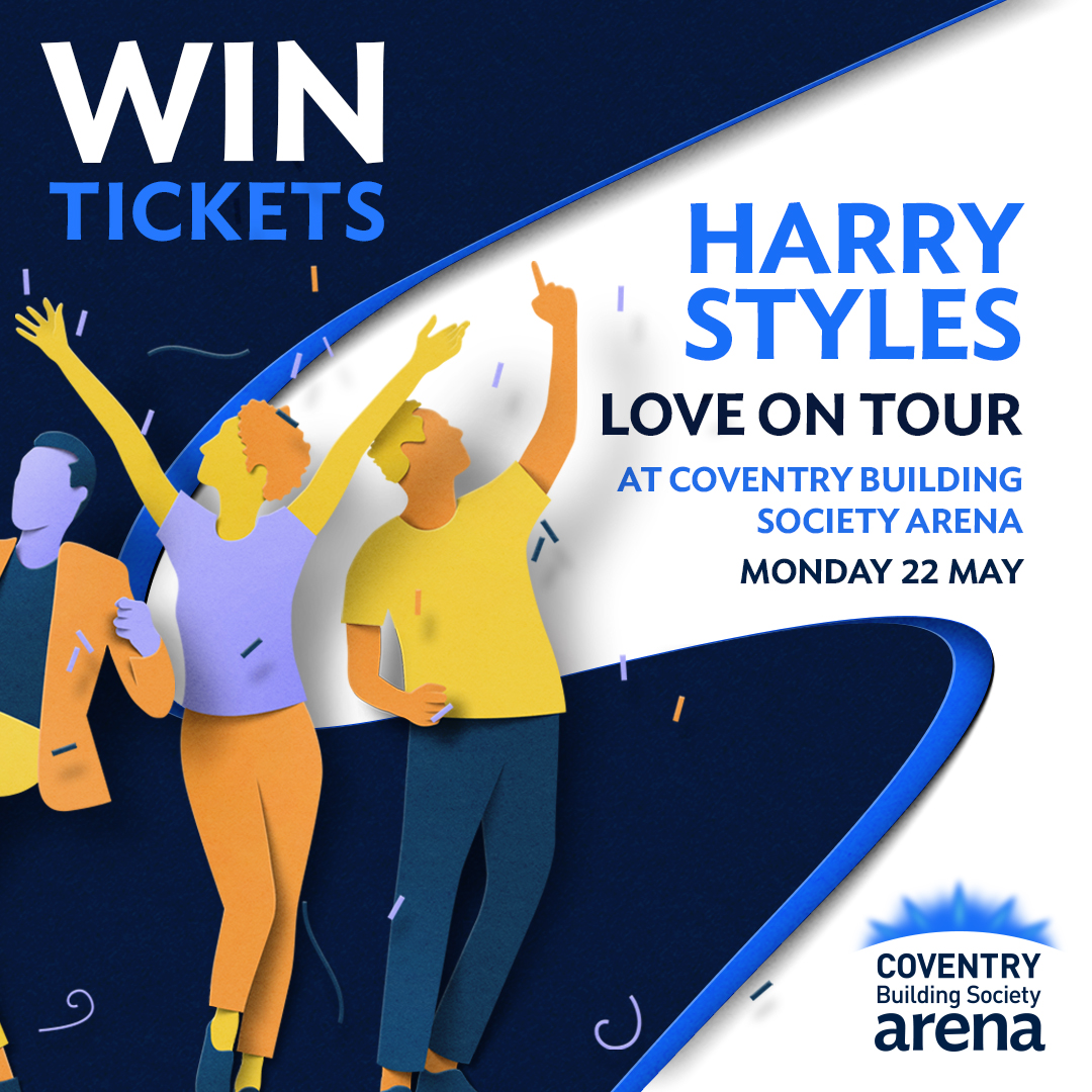 We’re giving away a pair of tickets to see <a href="/Harry_Styles/">Harry Styles.</a> at <a href="/CBSArena/">Coventry Building Society Arena</a>! 🚨 For the chance to win a pair of tickets to see Harry on Mon 22 May 🎤 Follow us &amp; retweet this tweet by 8 May 11.59pm. Ts&amp;Cs apply (ow.ly/f1LJ50OgXcH). 18+ UK residents only. 1 entry pp. #LoveOnTour