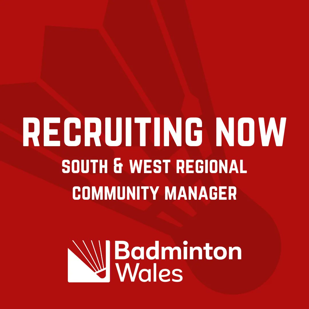 Badminton Wales wishes to appoint a Regional Community Manager to lead, inspire, influence and support the development and growth of Badminton within the South-West Region of Wales. Download the recruitment pack buff.ly/425AwFt