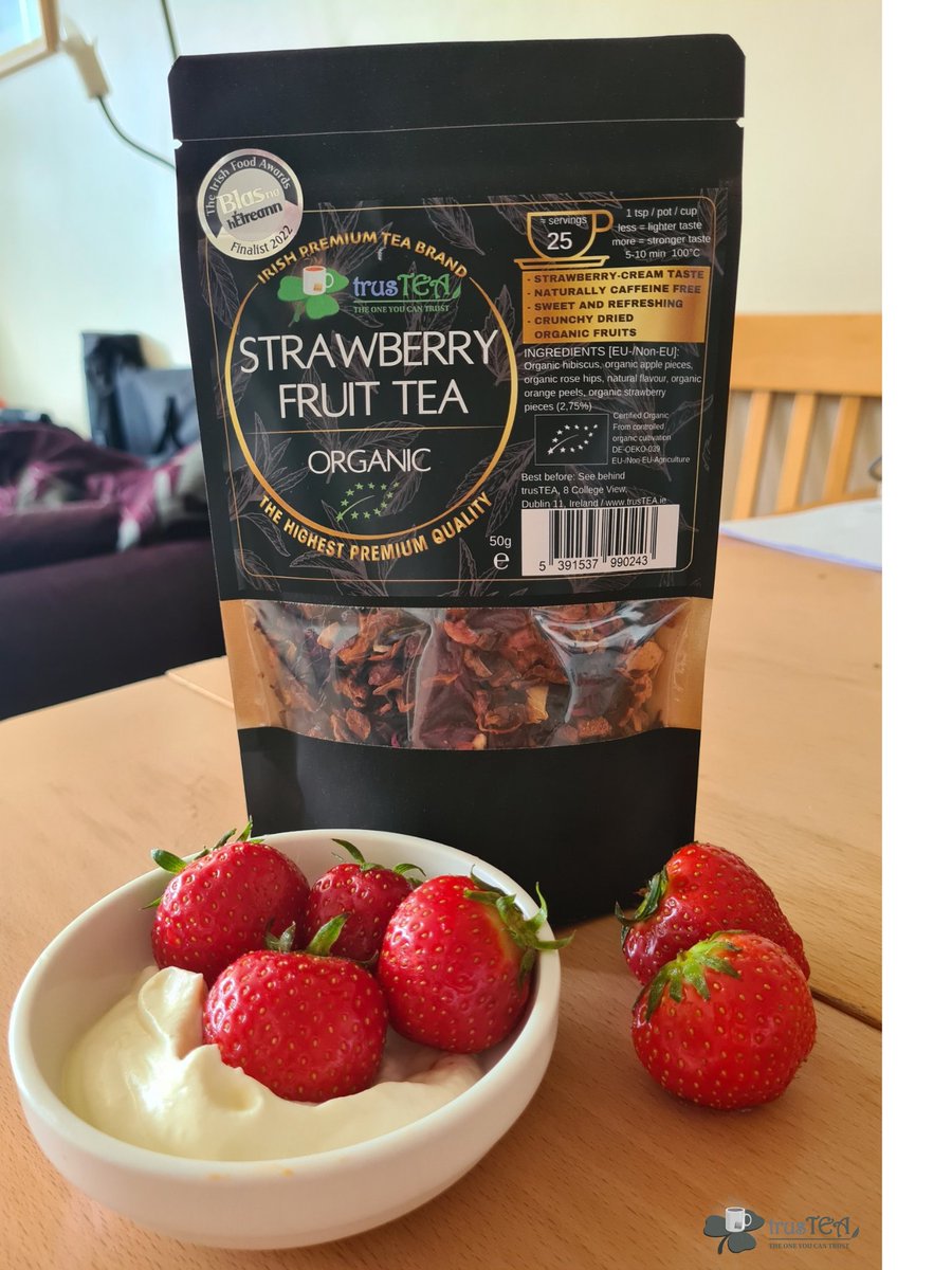 trusTEA_Ireland's tweet photo. It's strawberry season 🍓, drink it or eat it. It's up to you!
We will for sure do both! 😄🍓🫖
ORGANIC STRAWBERRY TEA - FINALIST 2022 - @BlasNahEireann
#trusTEA
#irishtea #organictea #irishbrand #irish #irishpremiumtea #strawberrytea #organicstrawberrytea #strawberryseason https://t.co/td7bLm0WYM